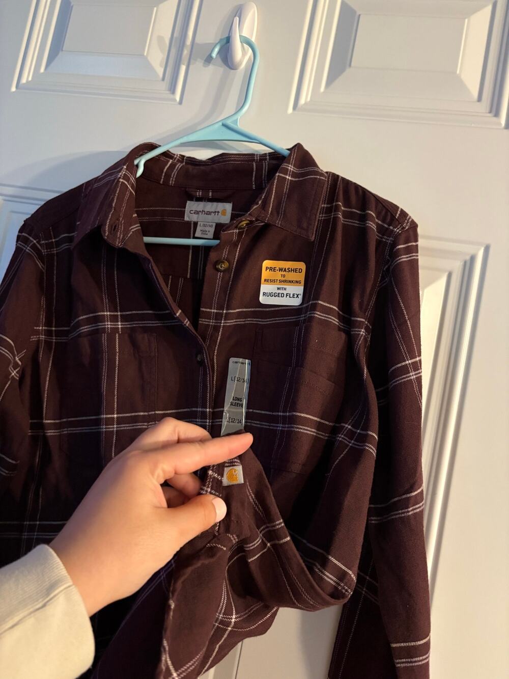 NWT Carhartt Rugged Flex Plaid Button Down Shirt - Women’s Large (12/14)